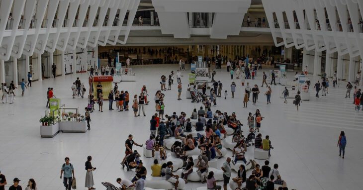 gente, plaza, tienda, centro comercial