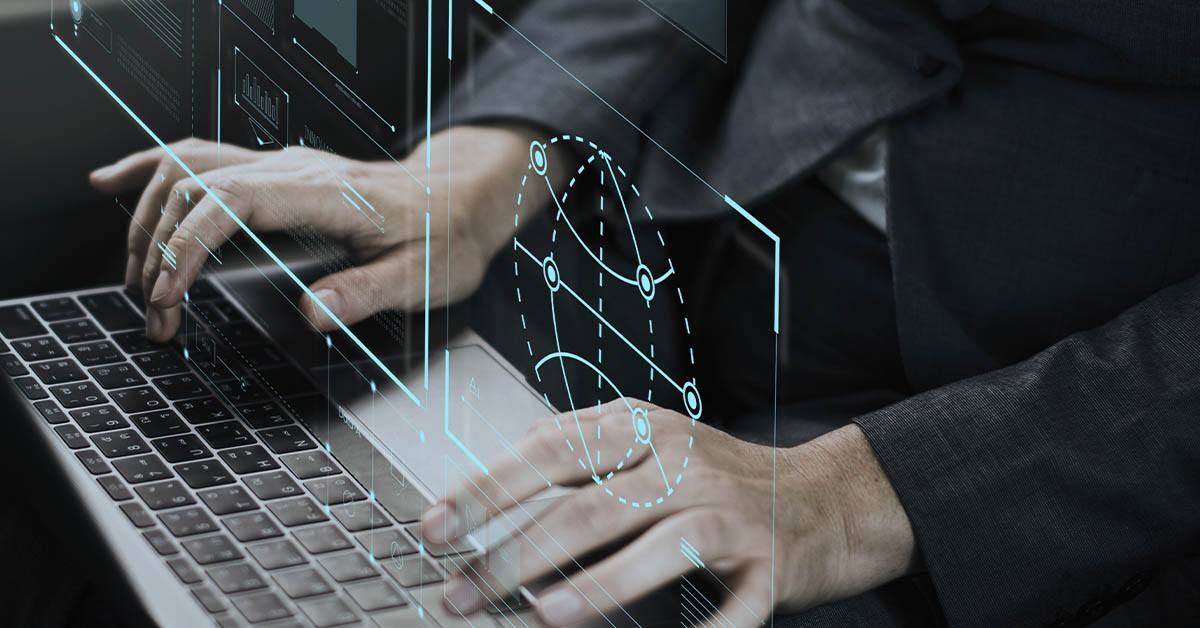 ordenador, tecnología, software, manos, mundo conectado, transformación digital